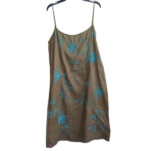 French connection brown beaded sleeveless dress